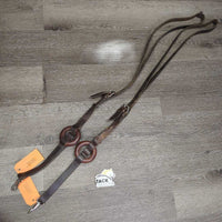 Pr Donut Leather Side Reins *gc/fair, scrapes, mnr dirt, residue, v.chewed, thin & scraped spots
