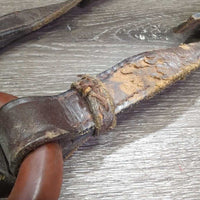 Pr Donut Leather Side Reins *gc/fair, scrapes, mnr dirt, residue, v.chewed, thin & scraped spots
