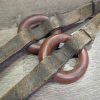 Pr Donut Leather Side Reins *gc/fair, scrapes, mnr dirt, residue, v.chewed, thin & scraped spots
