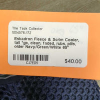 Fleece & Scrim Cooler, tail *gc, clean, faded, rubs, pills, older

