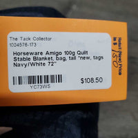 100g Quilt Stable Blanket, bag, tail *new, tags
