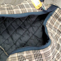 Thick Soft Padded English Saddle Carry - Storage Bag *gc, older, mnr rubs, pills, snags & threads, clean, faded
