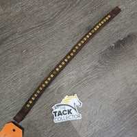 Clinker Leather Browband *gc, residue, bent/shifted pieces, clean & gunky, older?
