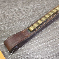 Clinker Leather Browband *gc, residue, bent/shifted pieces, clean & gunky, older?
