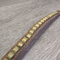 Clinker Leather Browband *gc, residue, bent/shifted pieces, clean & gunky, older?
