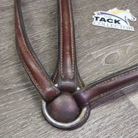 Rsd Narrow Leather Breastplate *gc/fair, stiff, rubs, dry, older, creases, xholes, missing keeper
