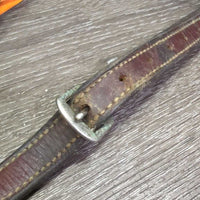 Rsd Narrow Leather Breastplate *gc/fair, stiff, rubs, dry, older, creases, xholes, missing keeper

