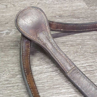 Rsd Narrow Leather Breastplate *gc/fair, stiff, rubs, dry, older, creases, xholes, missing keeper
