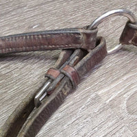 Rsd Narrow Leather Breastplate *gc/fair, stiff, rubs, dry, older, creases, xholes, missing keeper
