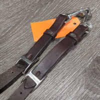 Elastic & Leather Breastplate, Running Martingale Attachment, Snaps *vgc/fair, clean, mnr rubs, V.STIFF & dry end - wont bend, older, oxidized
