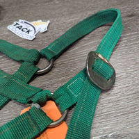 Nylon Halter, Slide Buckle *gc, clean & stains?dirty, rubs, older
