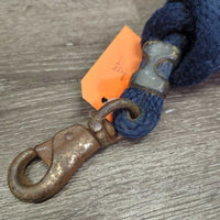 Short Stiff Nylon Lead Rope, Bull Snap *fair, frayed ends, snags, rubs, v.rusty, faded

