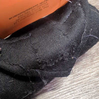 4 Stretchy Nylon Leg Wraps *fair, clean & residue, faded, hair, rough edges, snags, runs, holes, MISSING velcro
