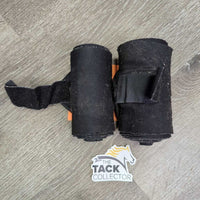 2 Stretchy Nylon Leg Wraps *gc, clean, hairy, faded, snags, rubs, rough edges, mismatched
