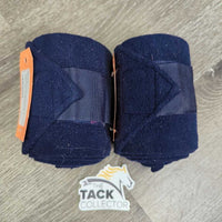 2 Fleece Polos *gc, clean, linty, hairy, rubs, faded
