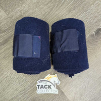 2 Fleece Polos *gc, clean, linty, hairy, rubs, faded
