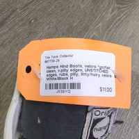 Hind Boots, velcro *gc/fair, clean, v.pilly edges, UNSTITCHED edges, rubs, pilly, linty/hairy velcro, older
