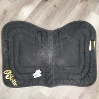 Pillow Jumper Saddle Pad, tabs *gc, older, faded, mnr dirt/residue, stains, rubs
