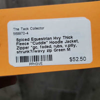 Hvy Thick Fleece "Cuddle" Hoodie Jacket, Zipper *gc, faded, rubs, v.pilly, shrunk?/wavy zip
