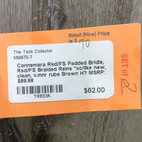 Rsd/FS Padded Bridle, Rsd/FS Braided Reins *xc/like new, clean, v.mnr rubs
