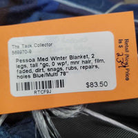 Med Winter Blanket, 2 legs, tail *gc, 0 wpf, mnr hair, film, faded, dirt, snags, rubs, repairs, holes
