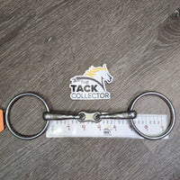French Link Loose Ring Snaffle Bit, center bar *gc, clean, stains, rubs
