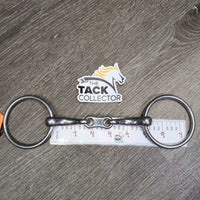 French Link Loose Ring Snaffle Bit, center bar *gc, clean, stains, rubs
