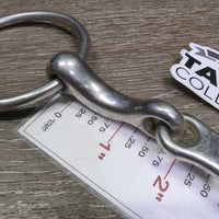 French Link Loose Ring Snaffle Bit, center bar *gc, clean, stains, rubs
