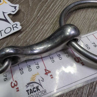 French Link Loose Ring Snaffle Bit, center bar *gc, clean, stains, rubs
