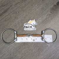 Thin Western D Ring Snaffle Bit, copper *gc, stains, chews, scratches, clean & dirt/residue
