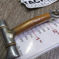 Thin Western D Ring Snaffle Bit, copper *gc, stains, chews, scratches, clean & dirt/residue
