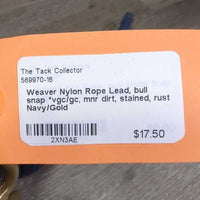 Nylon Rope Lead, bull snap *vgc/gc, mnr dirt, stained, rust
