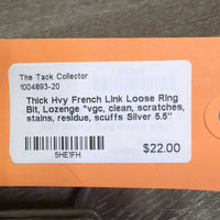 Thick Hvy French Link Loose Ring Bit, Lozenge *vgc, clean, scratches, stains, residue, scuffs
