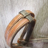 Leather Headstall, Leather Laces *gc, dry, scrapes, mnr dirty, edge curls, mnr rust, older
