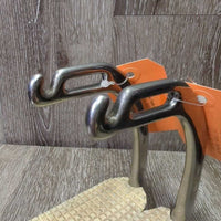 Peacock Safety Stirrup Irons, grips *gc, clean, NO Elastics or keepers, grips: too big, discolored & dry
