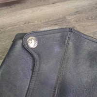 Leather Half Chaps *gc, v.dirty, v.stiff, scuffs, threads, velcro snags
