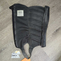 Leather Half Chaps *gc, v.dirty, v.stiff, scuffs, threads, velcro snags
