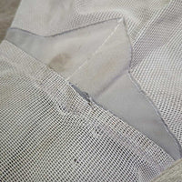 Hard Mesh Fly Mask, Nose *gc/fair, clean, dirty?residue, stains, edges: rubs & thin, clumpy, hairy, holes, unstitched, hairy
