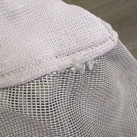 Hard Mesh Fly Mask, Nose *gc/fair, clean, dirty?residue, stains, edges: rubs & thin, clumpy, hairy, holes, unstitched, hairy
