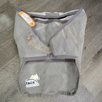 Hard Mesh Fly Mask, Nose *gc/fair, clean, dirty?residue, stains, edges: rubs & thin, clumpy, hairy, holes, unstitched, hairy
