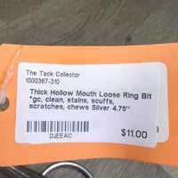Thick Hollow Mouth Loose Ring Bit *gc, clean, stains, scuffs, scratches, chews
