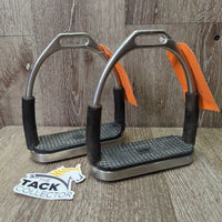 Flexi Stirrup Irons, grips *gc/fair, V.STIFF, clean, scuffs, residue
