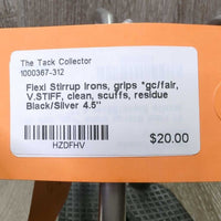 Flexi Stirrup Irons, grips *gc/fair, V.STIFF, clean, scuffs, residue
