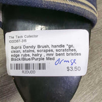 Dandy Brush, handle *gc, clean, stains, scrapes, scratches, edge rubs, hairy , mnr bent bristles
