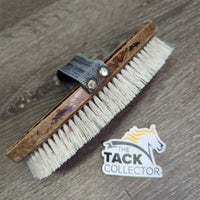 Short Bristle Body Brush, handle *gc/fair, older, hairy, bent bristles, peeled , scraped & chewed, clean
