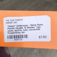 "Salon" Undercoat - Mane Rake, Plastic Handle, 12 Blades *vgc, clean, scuffs, rubs, scratches
