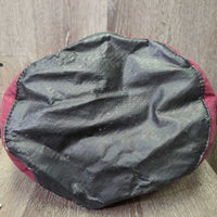 Round Padded Grooming Bag *gc, clean, edge rubs & frays, older, threads, hair, stains
