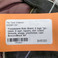 Rain Sheet, 2 legs *gc, clean, 0 wpf, repairs, mnr faded, threads, snags, unstitched, rubs
