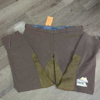 Fleece Lined Full Seat Breeches *gc/fair, v.clumpy lining, seat: stains, pills & rubs, seam pucker, mnr unstitched seat seam
