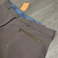Fleece Lined Full Seat Breeches *gc/fair, v.clumpy lining, seat: stains, pills & rubs, seam pucker, mnr unstitched seat seam
